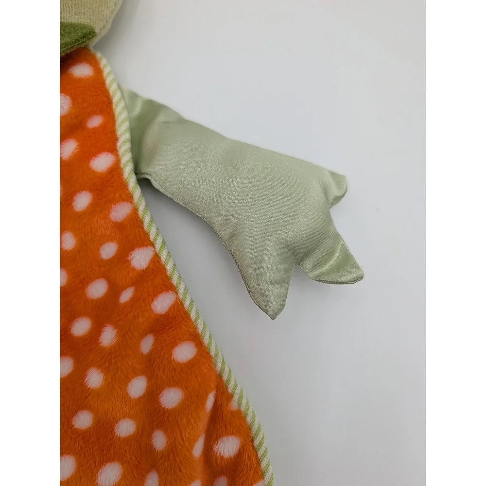 Frog Lovey Security Blanket Orange Polka Dot Green Satin
